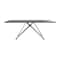 Armen Living Urbino Mid-Century Dining Table in Matte Black Finish with Walnut and Dark Gray Glass Top LCURDIBL - alternate 5